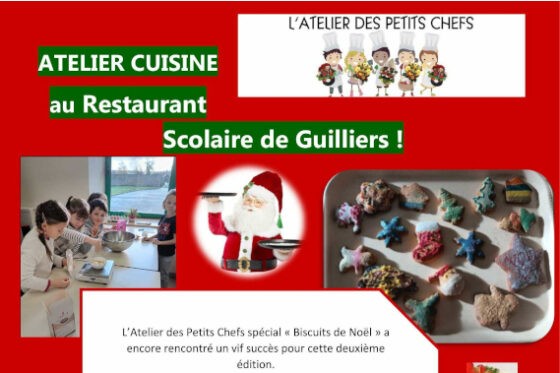Atelier cuisine « Biscuits de Noël » au restaurant scolaire de Guilliers !