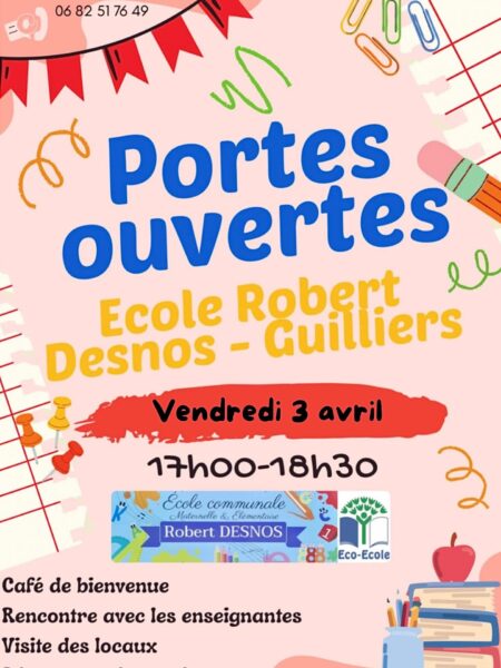 Affiche Portes Ouvertes ecole Robert Desnos