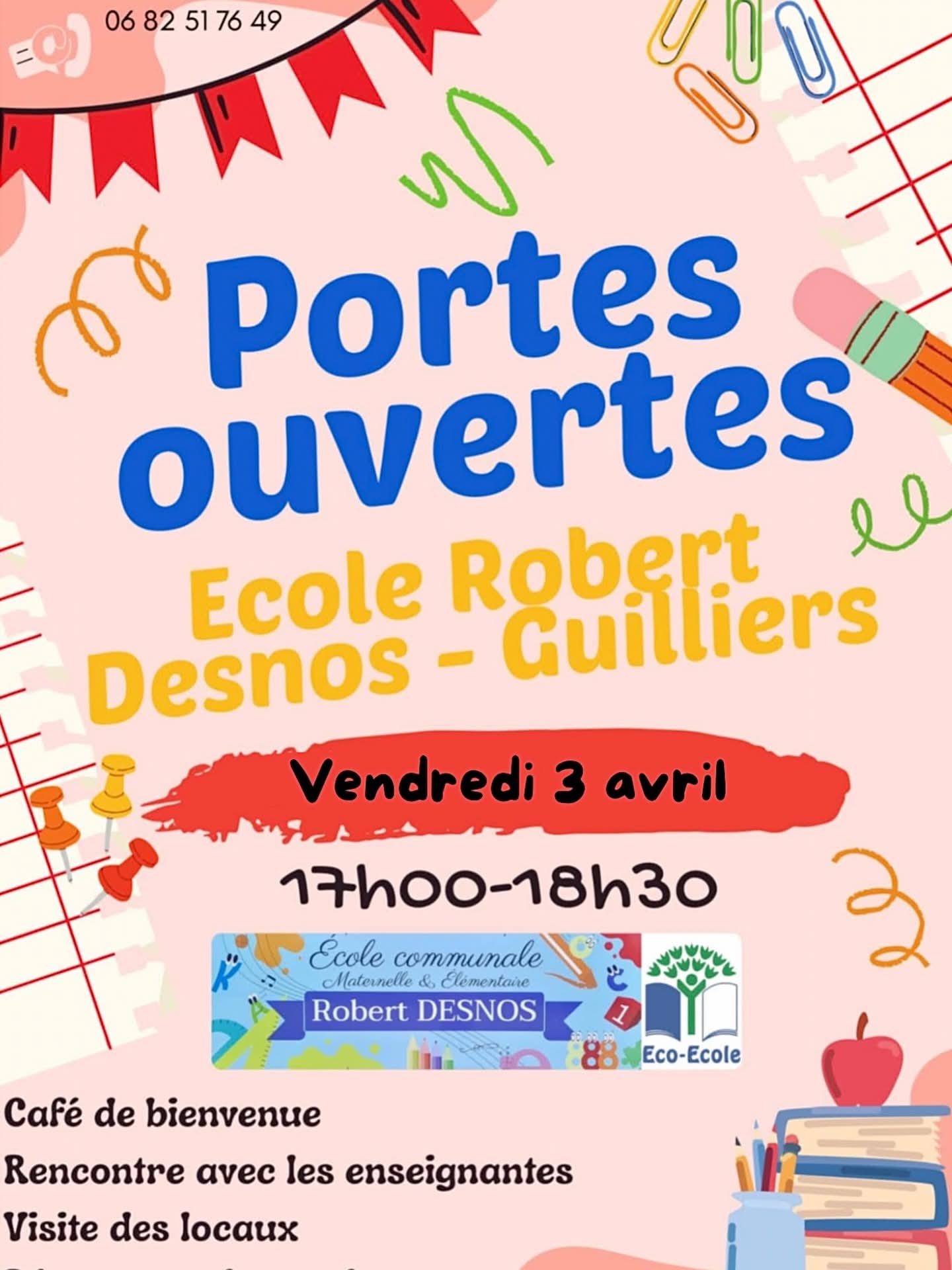 Affiche Portes Ouvertes ecole Robert Desnos